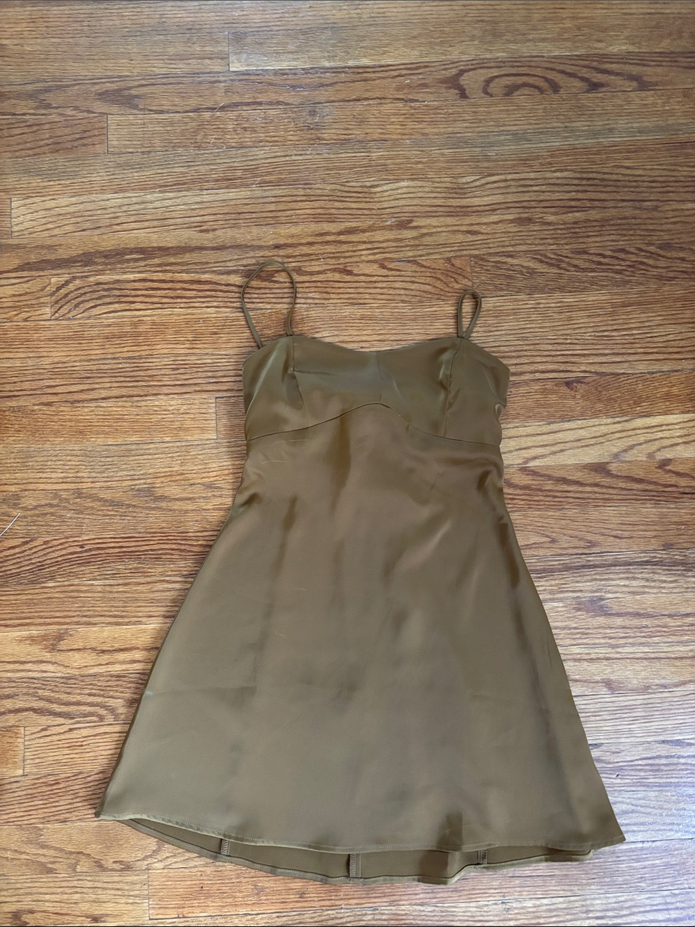 Urban Outfitters Olive Green Satin Slip Dress